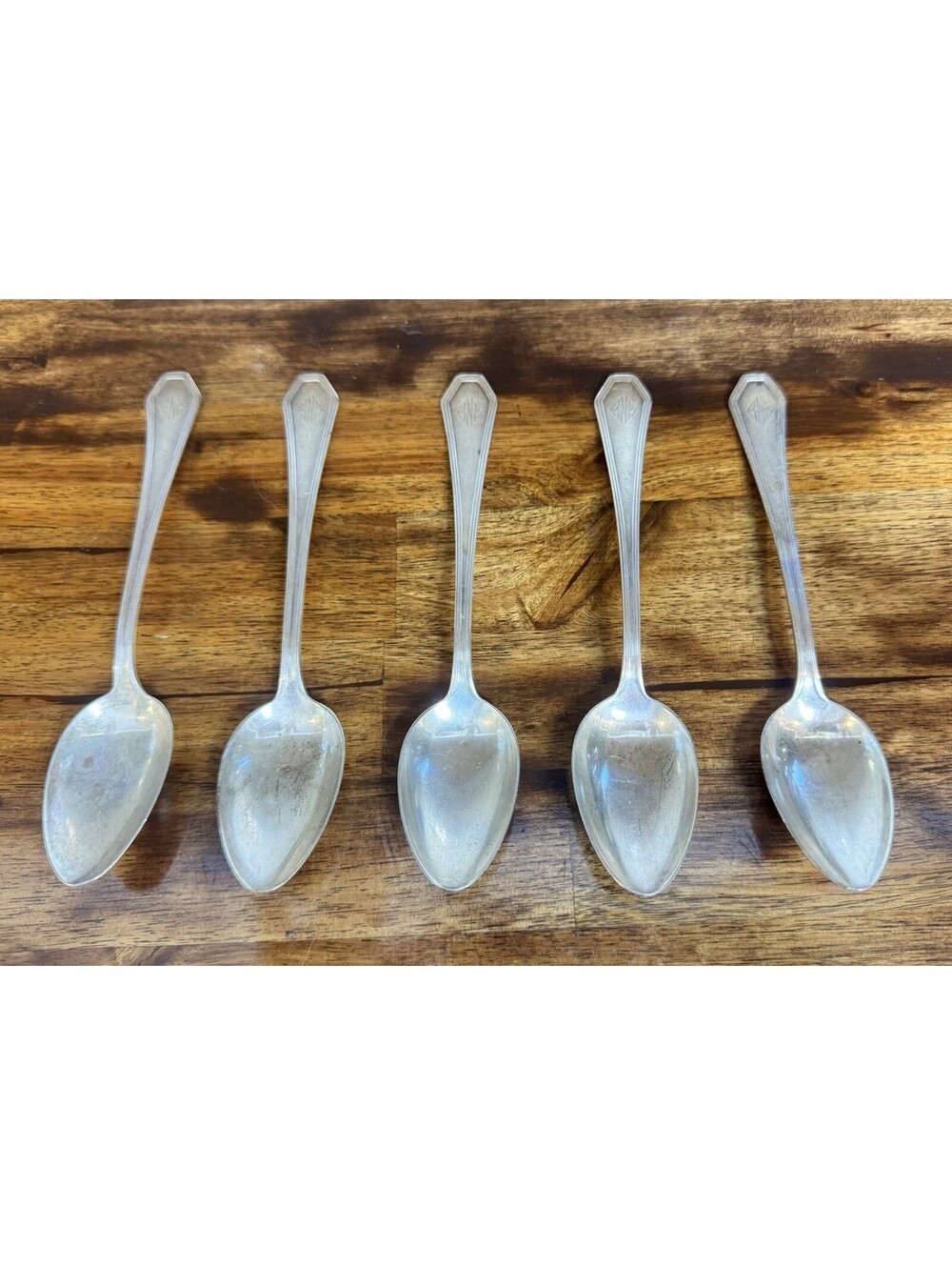 5 Queen Anne Dominick & Haff Sterling Standard Size Spoons